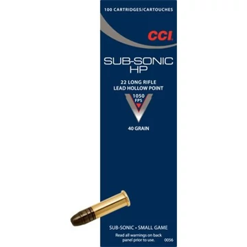 .22 LR CCI Subsonic HP 40gr 100db