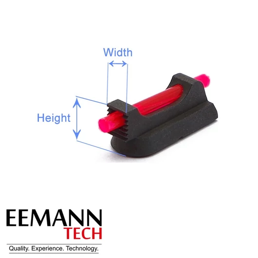 CZ 75 / Shadow 2 első irányzék, optikai szálas, 1,5mm piros, magasság: 5,5mm, szélesség: 2,7mm
