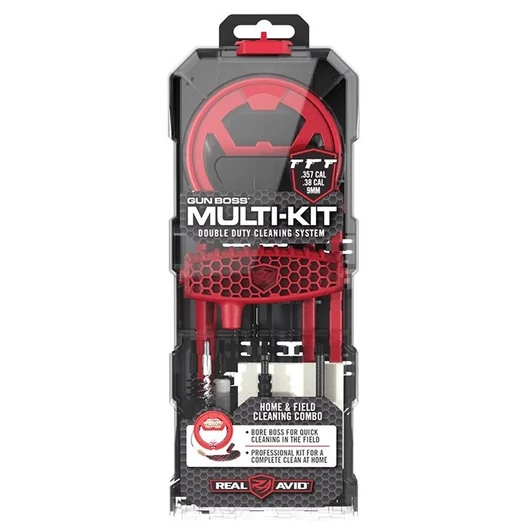 Fegyvertisztító készlet, 9mm/38/357, Gun Boss, Real Avid