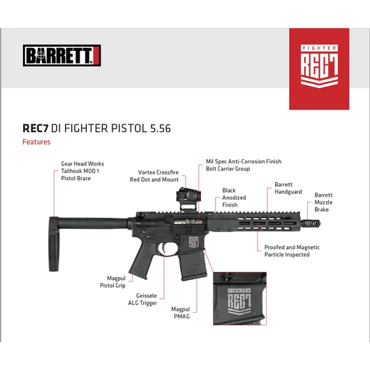 Barrett REC7 DI 223Rem Fighter Pistol, 260mm