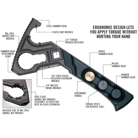 Real Avid Armorer's Master Wrench többfunkciós kulcs AR15 puskákhoz