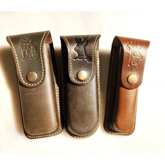 Bicskatok, széles vadász nyomatos sötétbarna bőr