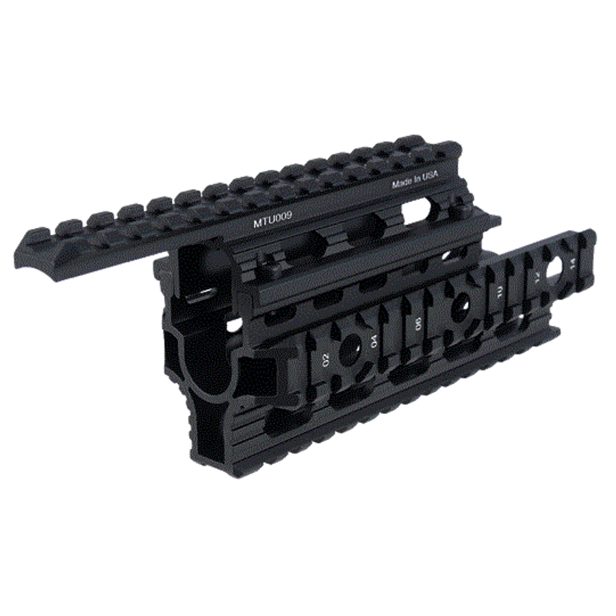 Előagy Quad Rail, AK47re, UTG PRO Tus, Markolat, Válltámasz